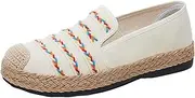 [Generic] Arch Support Dress Shoe Summer and Autumn Ethnic Style Embroidery Casual Comfortable Linen Shoes Soft Sole Shoes Light Breathable Casual Leather Shoe