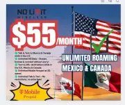 T-Mobile Prepaid ESIM/SIM Card with $55 Unlimited Talk,Text, Data Mexico&Canada