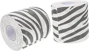 CIYODO 2Pcs Zebra Print Toilet Paper Stylish Texture Bathroom Tissue with Unique Animal Print Design for Fun Bathroom Decor Soft and Tear Resistant
