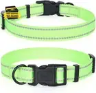 Nylon Night Light Glow Collar, Reflective Light up Dog Collar, Fluorescent Self-