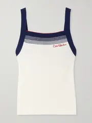 [Valentino Garavani] Valentino Garavani - Embroidered Striped Wool Tank Top - Cream - x small x small Cream