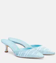 [Manolo Blahnik] Manolo Blahnik Carolyne 50 satin mules AU 6 blue