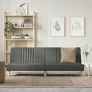 Dark Grey Fabric Sofa Bed, Adjustable Sleeper Couch for Living Room, Comfortable Guest Twin Bed for Apartment Spaces