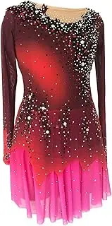 [Zagitova] Ice Figure Skating Dress for Girls Gradient Women Competition Handmade Dance Outfit with Shiny Rhinestone