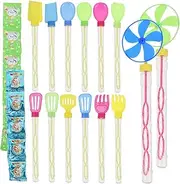 Abaodam 24Pcs Bubble Wands Portable Bubble Makers for Outdoor Fun Safe Bubble Blowing for Beach Pool Park and Backyard Activities