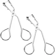 Mikinona 2Pcs Stainless Steel Partial Lash Curlers with Enhanced Grip Portable Mini Eye Lash Curling Tool for Precision Curling Makeup Accessory for Women