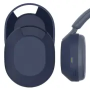 Geekria Silicone Headphone Cover for Sony WH-1000XM5 Wireless Headphones (Blue)