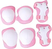 Sweat Suit Kids Suits for Boys Toddler Suit Kids Knee Pads Toddler Bike Elbow Guard Elbow Pads 6 Piece Set Safety Pad Gloves Wrist Guards Skating Roller Pad Protective Gear Pink