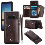 Note8 Wallet Back Cover PU Leather Case With Card Holder Phone Case - Black