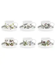Portmeirion Set of 6 Botanic Garden Teacup & Saucers