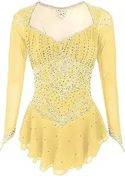 [Zagitova] Figure Skating Dress for Girls Patchwork Back Graceful Ice Womens Competition Dance Outfits with Rhinestone
