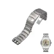 23mm Silver Color Steel Watch Bracelet For Swatch XL Irony The Chrono YOS420G