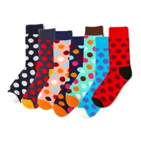 在飛比找蝦皮購物優惠-Happy socks同款 圓點撞色創意潮襪 中筒襪 男襪