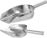 2Pcs Stainless Steel Multi Purpose Shovel Kitchen Scoop for Ice Cubes Flour Nuts Grains for Home Bar Restaurant Use