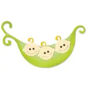 Sizzix Originals Die - 655475 Pea & Pea Pod w/BONUS Cutie Pie Rub Ons