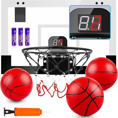Indoor Basketball Hoop Mini Hoop with Electronic Scoreboard & 3 Balls Toys Gifts