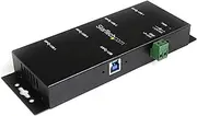 StarTech.com Mountable USB 3.0 hub - Industrial - Rugged - Black Metal - Bus Powered - USB 3 Hub - USB Extender - Powered USB 3.0 Hub