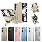 For Samsung Galaxy Z Fold 6/5/4/3 Full Body Hinge Stand Slim Case w/ Screen Film