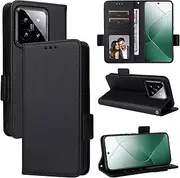 TiHen Compatible for Case Motorola Edge 20 Fusion, PU Leather Magnetic Kickstand Wallet Phone Cover with Card Slots & 2X Temper Glass Screen Protector-Black