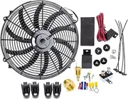 APTPKGDFDK 16" Inch Electric Radiator Cooling Fan High CFM Thermostat Relay Switch Kit 12V Fans and Kits