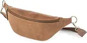 [Berliner Bags] Vintage Mona XL Bum Bag, Leather Shoulder Bag, Crossbody Bag, Belt Bag for Men and Women - Brown, camel, XL, vintage