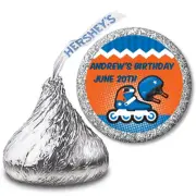 Rollerblade - Personalized Hershey Kiss Birthday Party Sticker Label