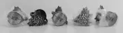 Metal Grape Leaf Napkin Rings Set of 5 Silver Tone Pewter Tableware 1 5/8” Diam.