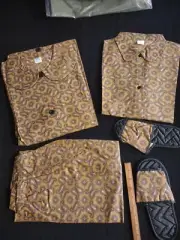 VTG New 4 piece pajama robe slipper set Womens Medium paisley Girl Universal MF