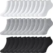 [GEPAPE] 30 Pairs Low Cut Ankle Socks Bulk for Women Men Thin Breathable Casual No Show Athletic Socks Unisex Cotton Socks