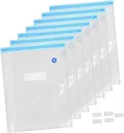 NAMOARLY 1 Set Vacuum Compression Bag Reusable Freezer Bags Reusable Stand up Bags Vacuum Food Storage Bag Reusable Snack Bags Cooking Bags Fresh Keeping Bag Meat Sealer Bag Zip Bags Pe