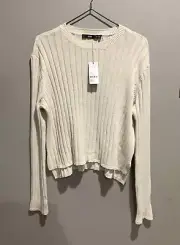 SportsGirl pull over knit wear/knit jumper 074703 in NEW Size: S NEUTRAL