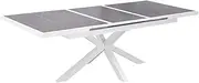 Modern Aluminum Outdoor Dining Table - Expandable Patio Sintered Stone Dining Table for 8-10, Extendable Aluminum Patio Extender Table 180cm to 240cm for Backyard, Porch, Deck, Garden(White)