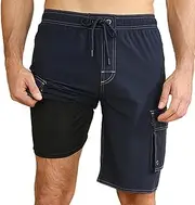 [SONGDAI] Mens Swim Trunks Swim Shorts for Men Quick Dry with Compression Liner Pocket Beach Board Bathing Suits