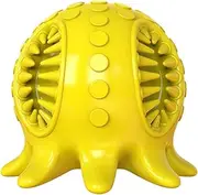 Dog Molar Squeak Toy Octopus Shape TPR Molar Toothbrush Ball Bite Resistant Sounding Toy Dog Bite Rod Pet Supply cleaning expends energy grinding teeth (Color : Yellow, Size : 7x6.1cm)