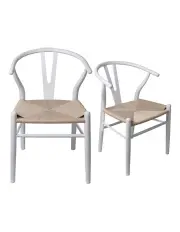 [Levede] 2x Wooden Dining Chairs in White