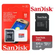 NEW Micro SD Card SanDisk 64GB Ultra Memory Card - up to 100MB/s - w/ SD AU
