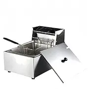 Deep Fat Fryer, Electric Deep Fryer Commercial Deep Fryer with Basket 6-12l Capacity Adjustable Temperature and Timer Stainless Steel with Lid Suitable for Home/Commercial/Camping/Outdoor