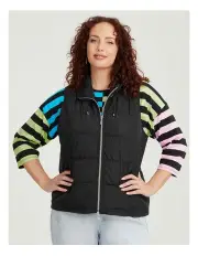 [Taking Shape] Quilted Light Weight Vest in Black