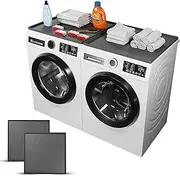 BRAVORA 2 PCS Washer and Dryer Covers for the Top, Multi-Use, 25.6''x 23.6'' Premium Silicone Dryer Top Protector Mat Non-slip Waterproof Washing Machine Cover Protector Top Load for Laundry & Kitchen