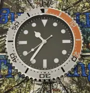 LUXURY Wall Clock Orange & Silver w/ Black Dial