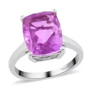 GORGEOUS 5.75ctw Patroke Quartz Triplet Ring Platinum Plated Size 5