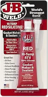 JB Weld Hi Temp Silicone Gasket Maker and Sealant, Red, 85 g