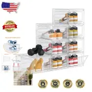 Modern Shoe Organizers: 8 Pack Transparent Box with Lids - Ideal for Storage