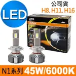 【OSRAM 歐司朗】N1系列加亮300% H8/H11/H16 / 2入 汽車LED大燈 6000K(公司貨《買就送 OSRAM修容組》)