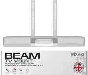 Soundbass Beam TV Mount, Compatible with Generation 1 & 2 Sonos Beam Soundbar, Mounting Bracket for TV, White, Full Hardware Kit Included