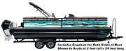 Teal Blue Marble Geode Gold Graphic Wrap Decal Vinyl Bass Fishing Pontoon Boat