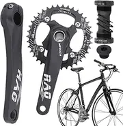 Crank Set for Mountain Bike - 170mm Hollow Integrated Bike Single Speed Crankset,Aluminum Alloy Narrow Wide Chainring, Bottom Bracket Sprocket for Cyclist