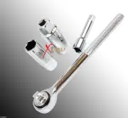 4Pc Flexible Tune Up w/ Spark Plug Socket Drive Flex Ratchet Extension Bar Kit