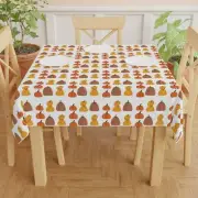 Pumpkin Patch on white Tablecloth