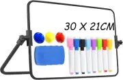 A4 Magnetic Dry Erase Whiteboard with Stand,Portable Mini Whiteboard 21 X 30 Cm